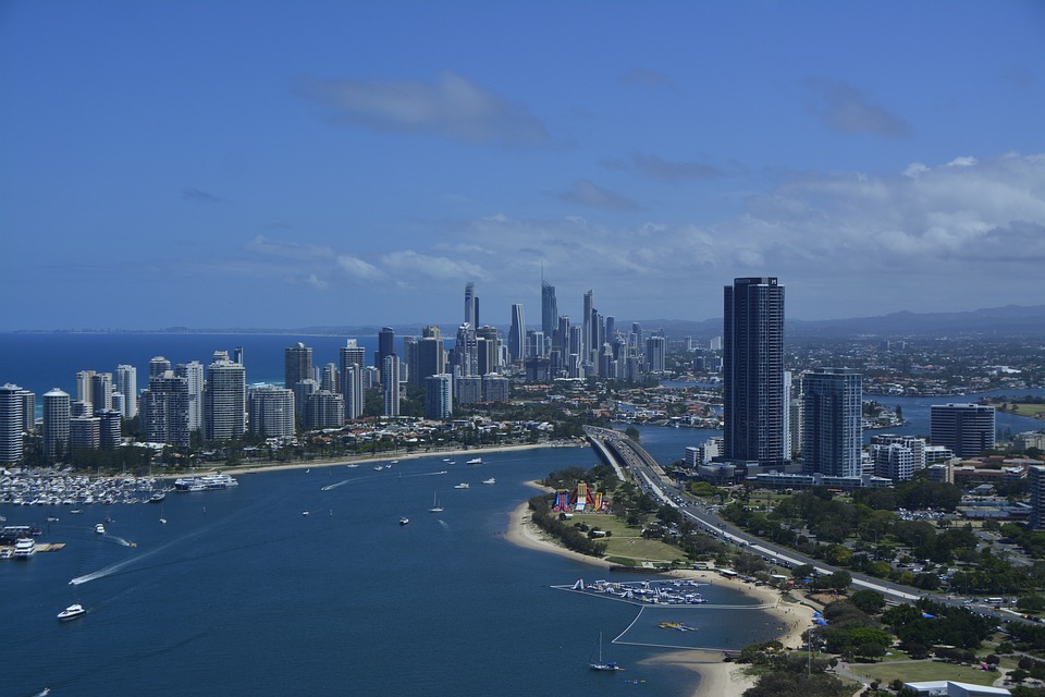overlooking view of gold coast