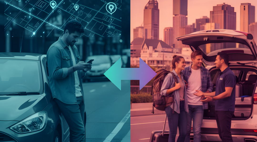 comparison between ride sharing and car hire in australia